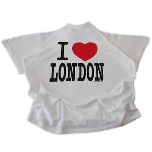 Y2k I Love London White Graphic Tee